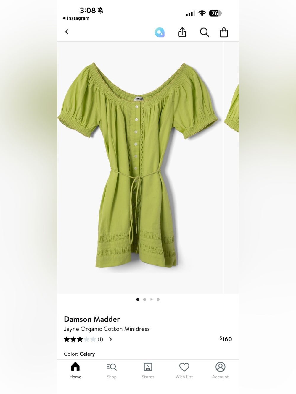 Damson Madder Celery Jayne Organic Cotton Minidress